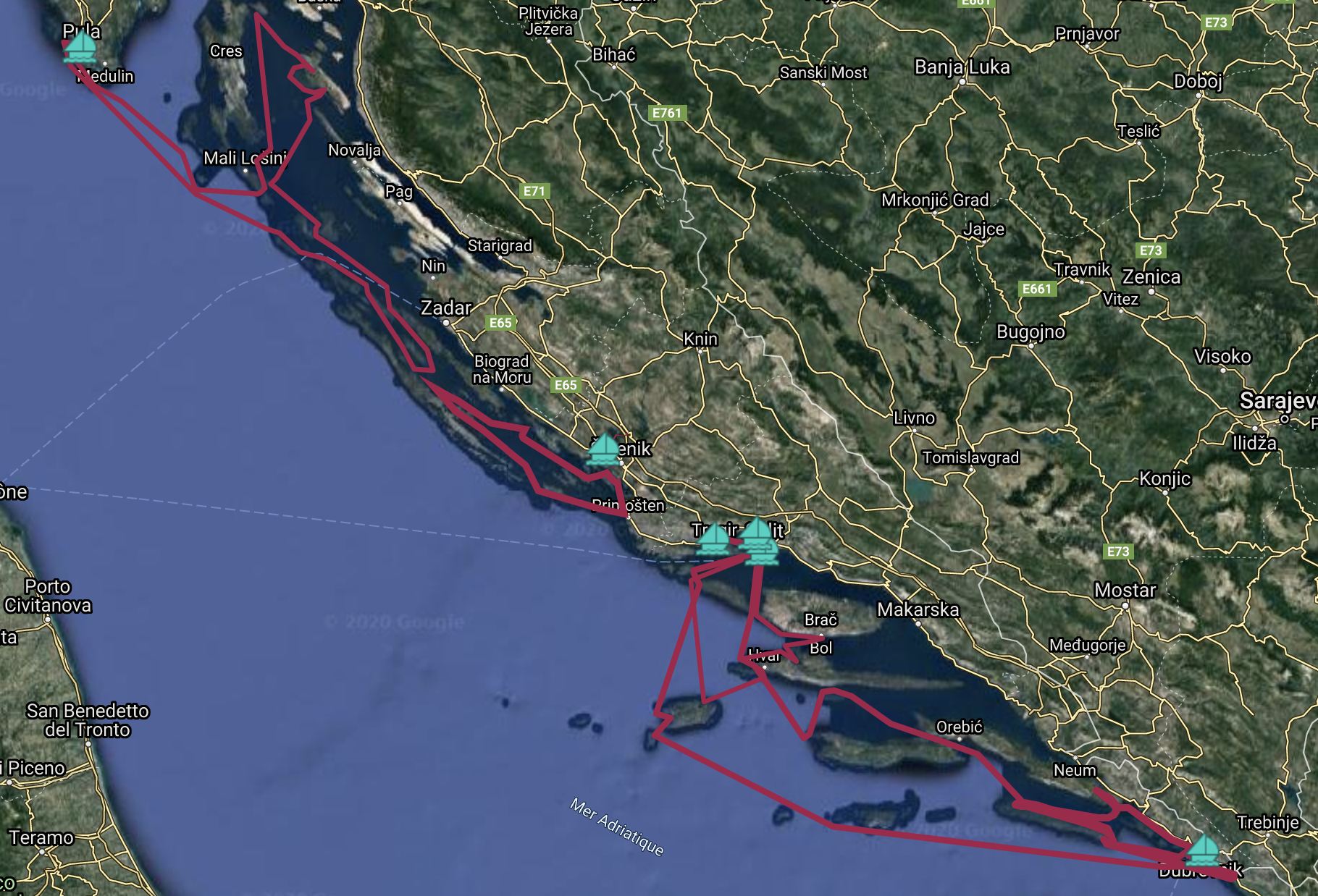 Itinerary in Croatie