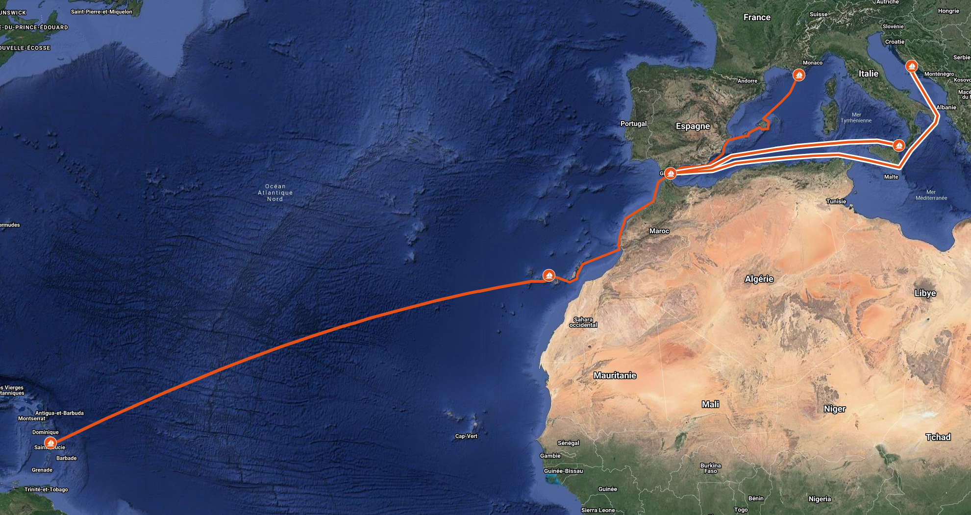 Transatlatique location voiliers et catamarans