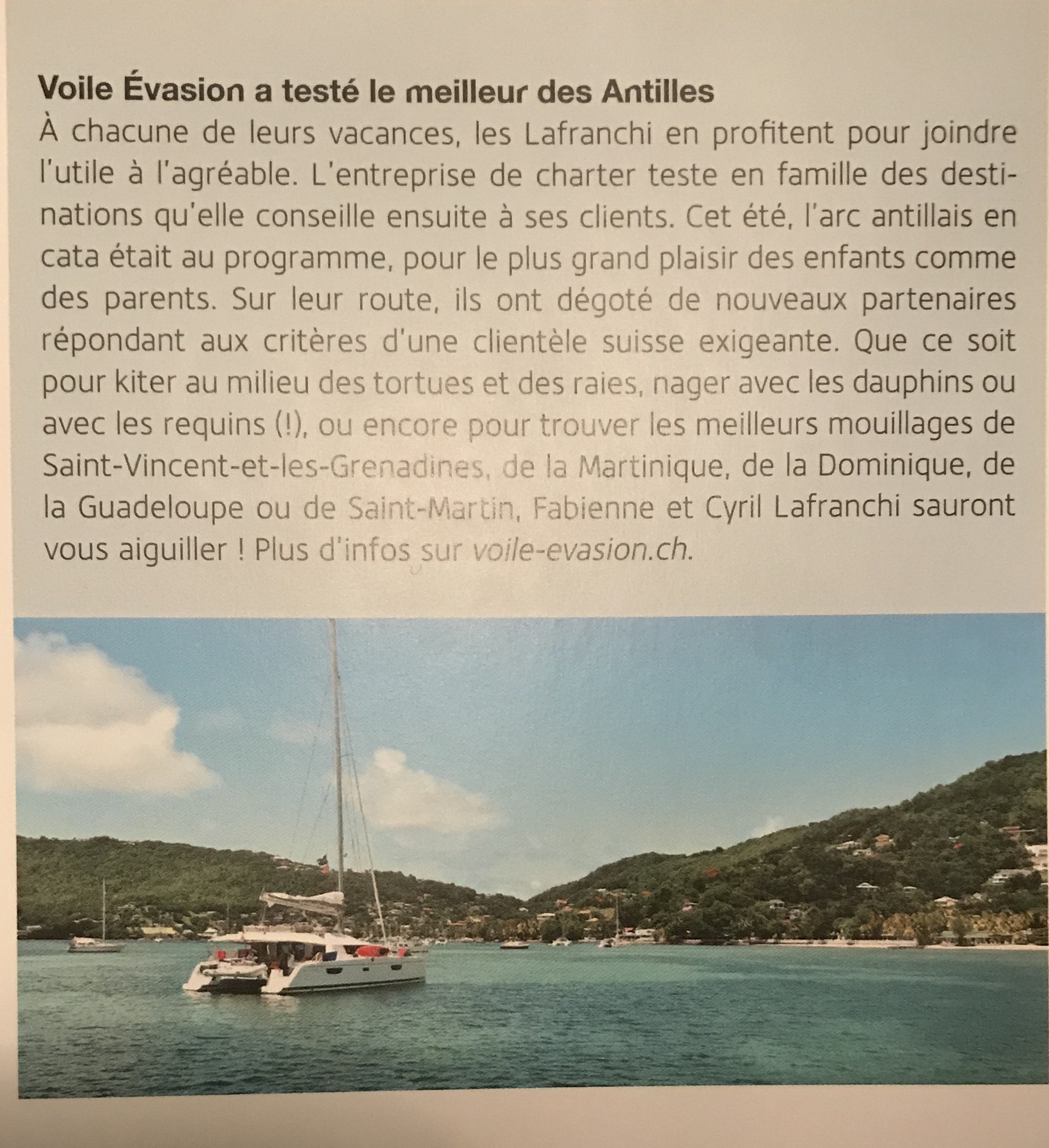 Location de voilier aux Antilles